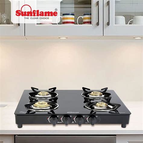 sunflame crystal 4 burner gas stove